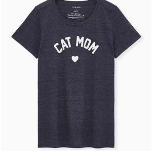 TORRID CAT MOM SLIM FIT CREW TEE
